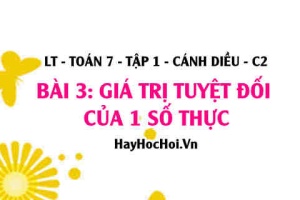 Khái niệm Giá trị tuyệt đối của một số thực, tính chất của giá trị tuyệt đối? Toán 7 bài 3 Cánh Diều